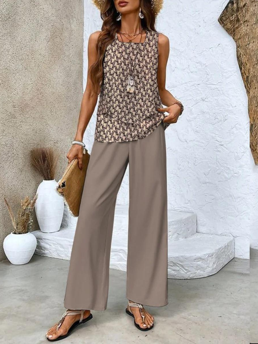 Zara Women's Set | Lightweight Sleeveless Top and Straight-Leg Pants 7